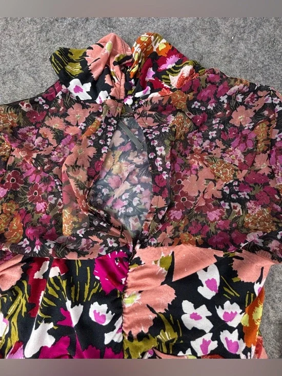 Anthropologie | Long-Sleeve Halter Mesh Midi Dress | Size XL | NWT - Picture 8 of 15